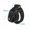 3D-Printed Resin Chastity Cage with 4 Wider Rings and Locks, Small view 3