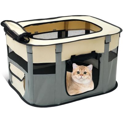 Foldable Pet Playpen, 70 x 55 x 40 cm, for Dogs, Puppies, Cats and Small Animals