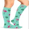 Cherokee Women's Compression Socks, 10–15 mmHg, Knee-High, Flamingo Life, Plus view 1