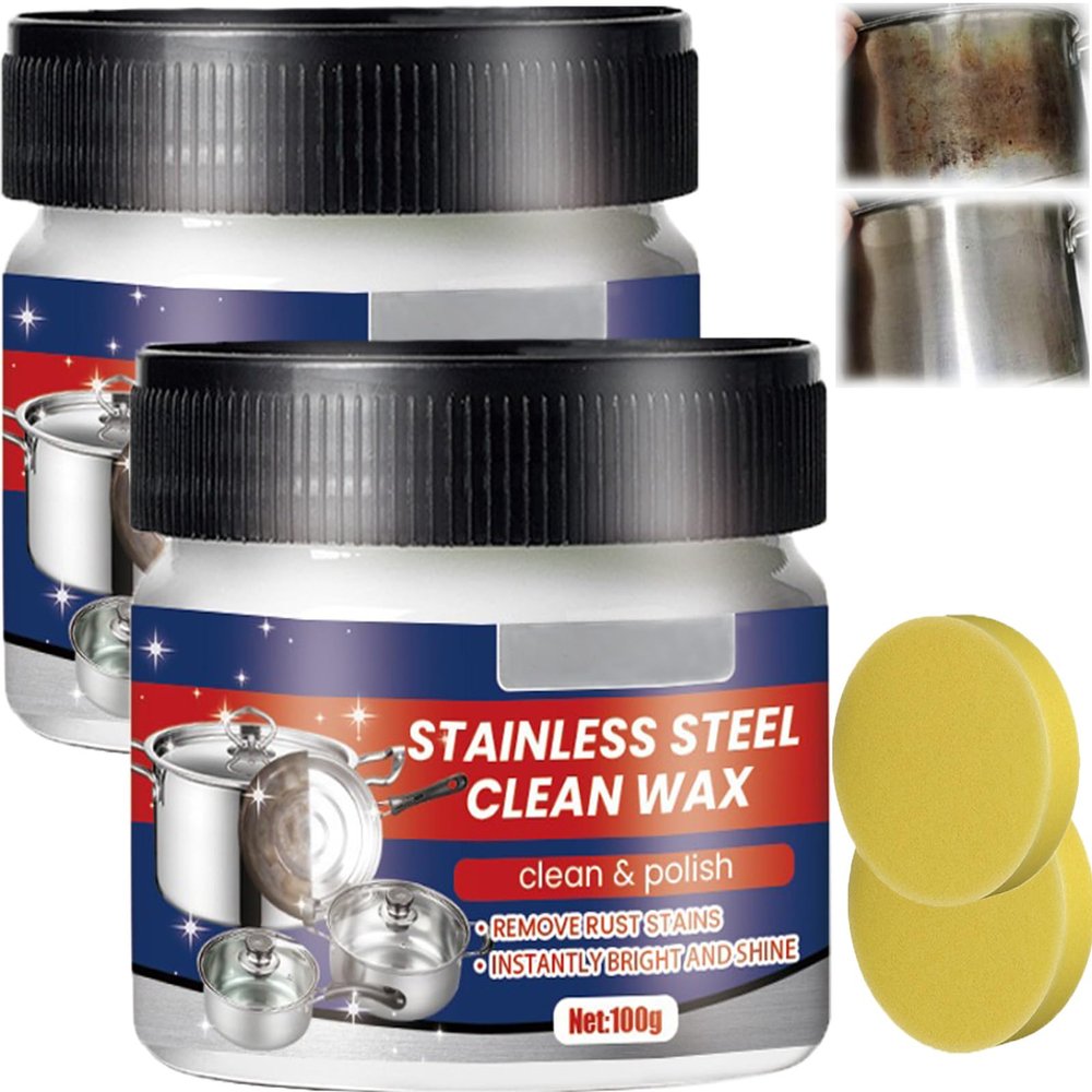 Frontaley Nano-Technology Stainless Steel Cleaning Paste, 3-in-1 Cleaner & Polish, 2-Pack