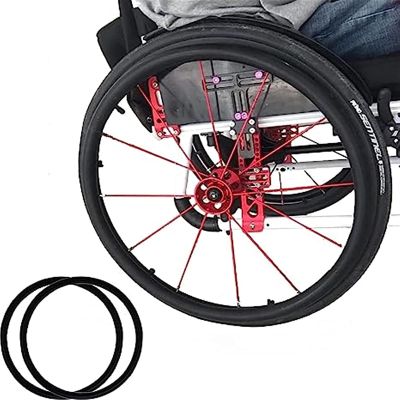 24/22-Inch Wheelchair Push-Rim Covers, Non-Slip, Wear-Resistant Silicone, Black, 22 in