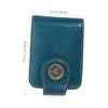 Small Blue PU Lipstick Case with Mirror for Travel view 2