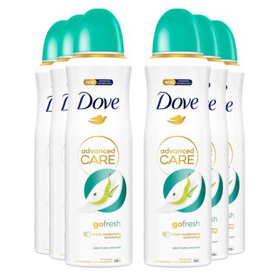 Dove Advanced Care Invisible Care Antiperspirant Spray, 6-Pack