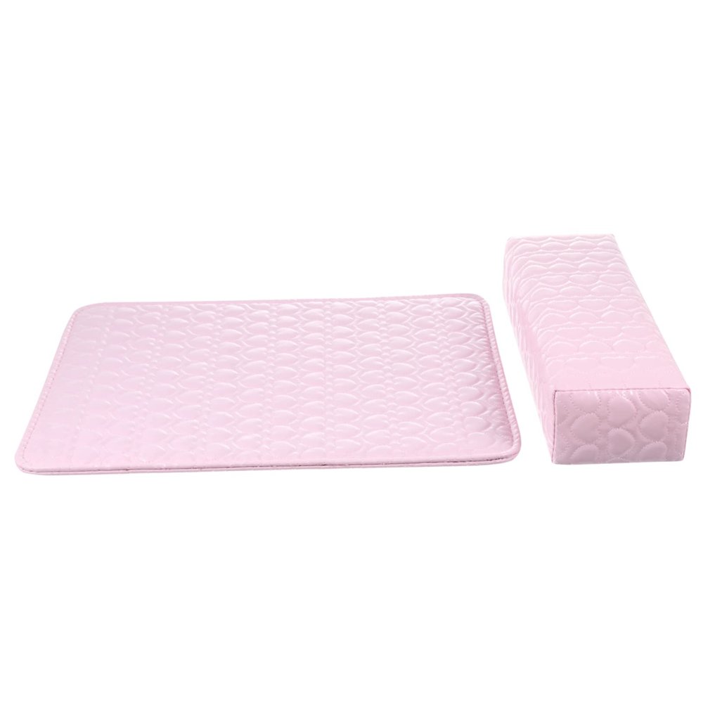 PU Leather and Foam Nail Hand Rest Cushions, 2-Pack, Pink