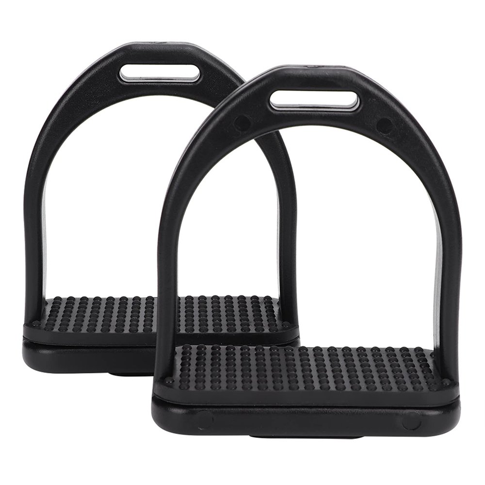 Fuchooky Professional Plastic Stirrups with Non-Slip Rubber Pads, 2-Pack