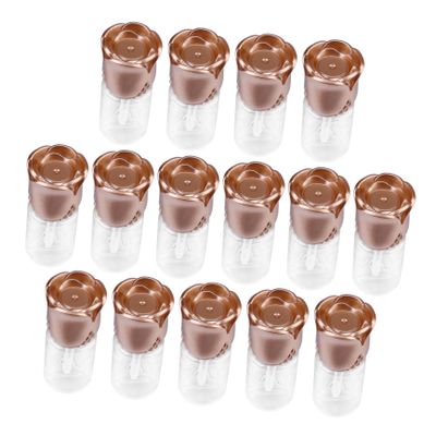 15 Clear Plastic Lip Gloss Tubes with Pink Caps