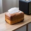 Acacia Wood Tissue Box Cover with Removable Holder view 2