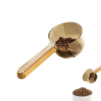 Dry Food Scoop for Cats and Dogs with Wooden Handle