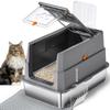 Stainless Steel Cat Litter Box with Lid view 1