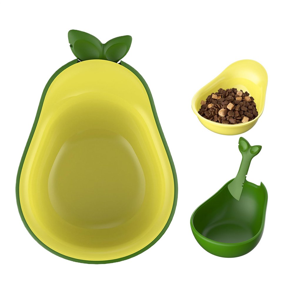 Kitten Food Bowl, Compact Cat Bowl, Modern Cat Feeder | Avocado-Shaped Cat Water Bowl, Anti-Vomit Cat Dish, Pet Accessory