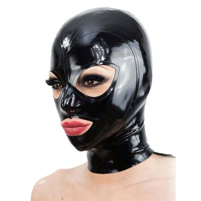 WXLPCGO Black Latex Mask, Natural Rubber, Unisex, Size S (63 cm)