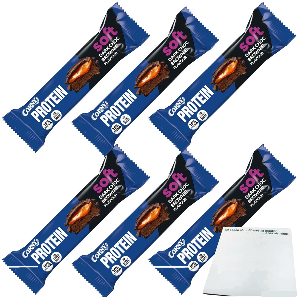 usy Bundle: Corny Your Protein Soft Dark Choc Brownie, 6-Pack (6 x 45 g) + usy Block