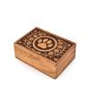 Mahasu Decorative Acacia Wood Pet Urn with Paw Print, for Dog and Cat Ashes (17.8 x 12.7 x 6.3 cm) view 1