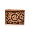 Mahasu Decorative Acacia Wood Pet Urn with Paw Print, for Dog and Cat Ashes (17.8 x 12.7 x 6.3 cm) view 2