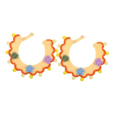 Supvox 2-Pack Adjustable Knitted Collars for Small Dogs, Puppies, and Kittens