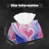 Mexpekil Rectangular Tissue Box Cover, Waterproof PU Leather, Cube-Shaped, Decorative Organizer for Home, Car, Office (Abstract Heart, Rainbow) view 2