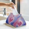 Mexpekil Rectangular Tissue Box Cover, Waterproof PU Leather, Cube-Shaped, Decorative Organizer for Home, Car, Office (Abstract Heart, Rainbow) view 4