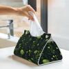 Mexpekil Rectangular Tissue Box Cover, Waterproof PU Leather, Decorative Organizer for Home, Car and Office (Light Green Plants) view 4
