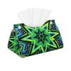Mexpekil Rectangular Tissue Box Cover, Leather, Waterproof, Cube-Shaped, Decorative Organizer for Home, Car, and Office (Green Star) view 1