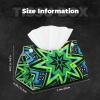 Mexpekil Rectangular Tissue Box Cover, Leather, Waterproof, Cube-Shaped, Decorative Organizer for Home, Car, and Office (Green Star) view 2