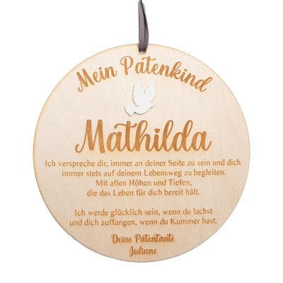 Baptism Gift for Godchild – Personalized Wooden Godparent Letter Plaque