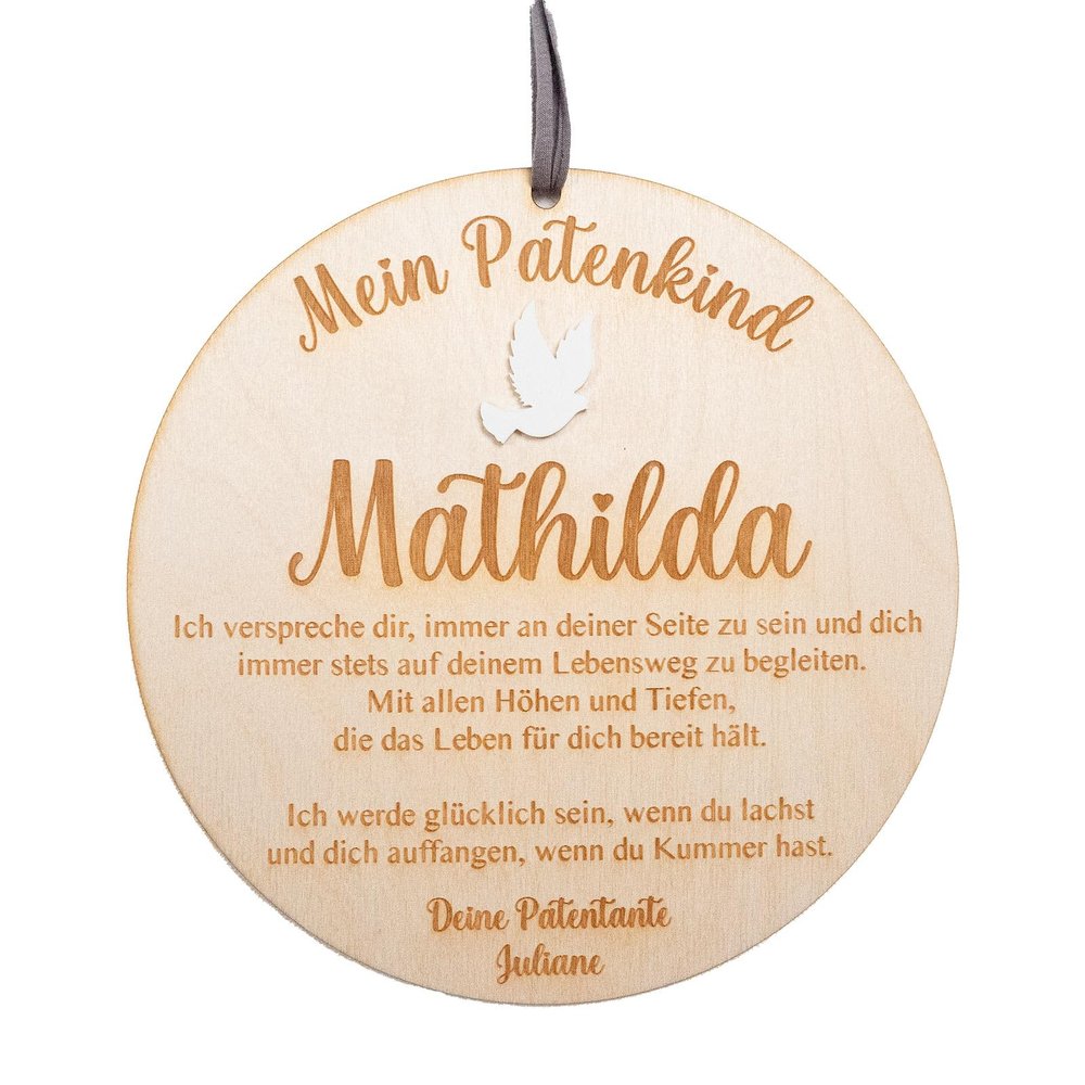 Baptism Gift for Godchild – Personalized Wooden Godparent Letter Plaque