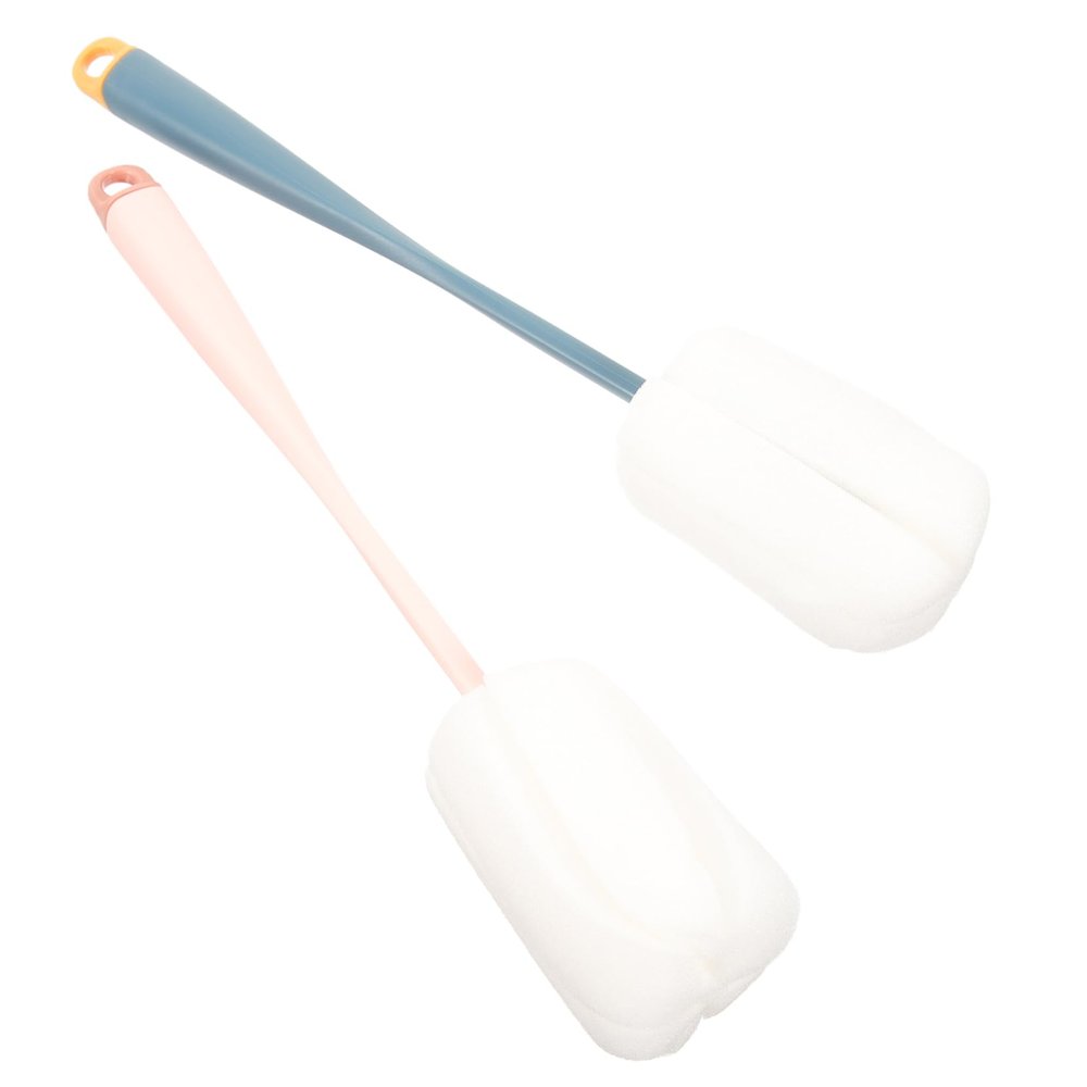 Sponge Baby Bottle Brushes, PP/TPR, 2-Pack, Long Handle
