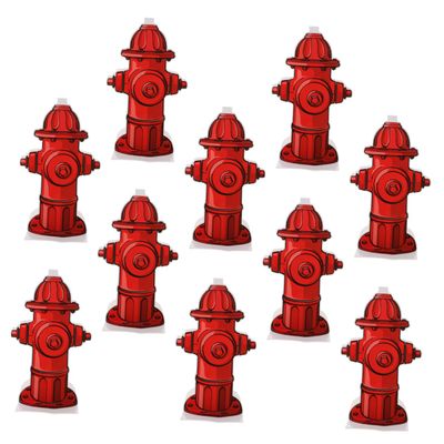Alipis 10-Pack Paper Dog Toilet Posts, Fire Hydrant Shape, Red, for Puppy Training and Indoor Use