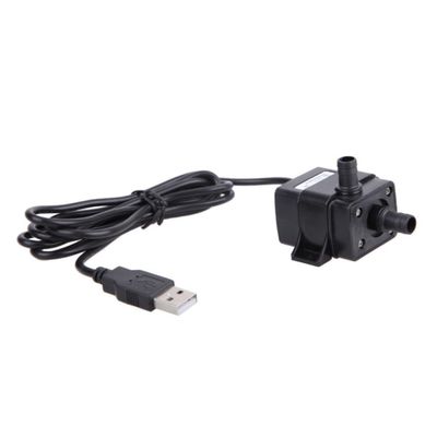 USB 5V Submersible Water Pump, 120 L/h, Black Plastic, IP68