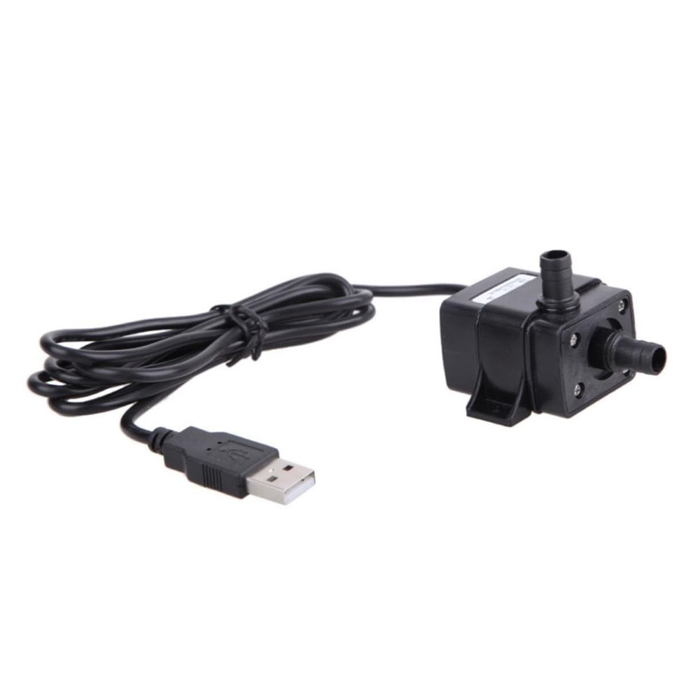 USB 5V Submersible Water Pump, 120 L/h, Black Plastic, IP68
