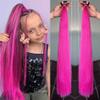 2-Piece Braided Ponytail Extensions, Dark Purple + Light Purple view 2