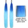 2-Piece Braided Ponytail Extensions, Dark Purple + Light Purple view 3