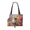 Printed Pet Shoulder Bag with Sitting Gray Cat Design for Small Dogs and Cats view 1