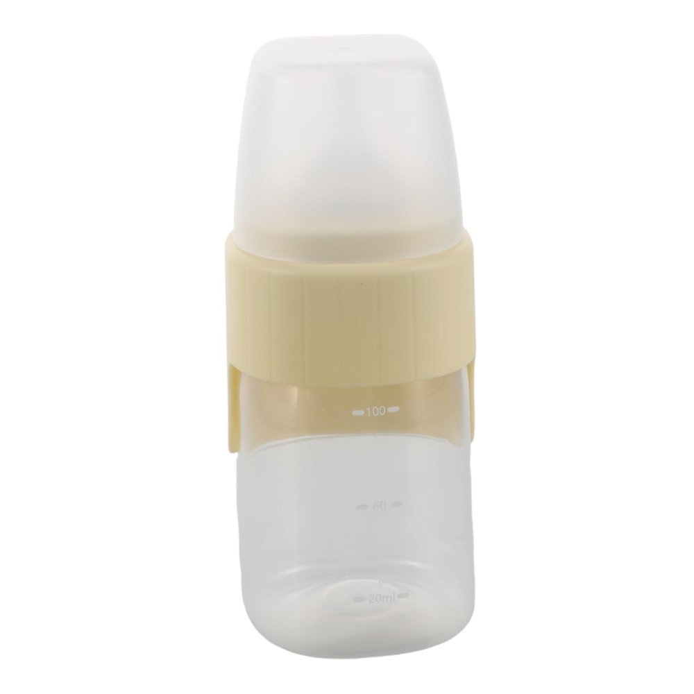 Yellow Pet Feeding Bottle, 160 mL, Plastic, Wide Opening