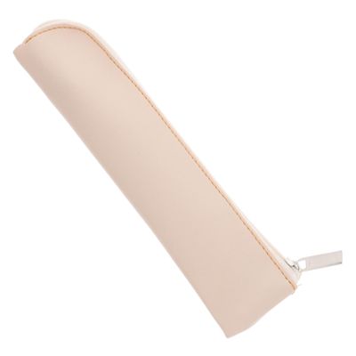 Small Flat Pencil Case for Insulin Pens, PU Leather, Beige