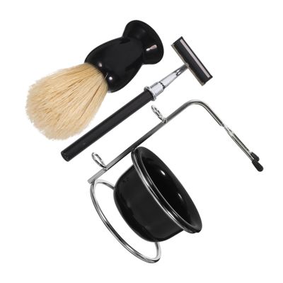 VALICLUD Men's Manual Shaving Set with Safety Razor, Nylon Brush, Bowl and Stand