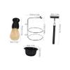 VALICLUD Men's Manual Shaving Set with Safety Razor, Nylon Brush, Bowl and Stand view 2