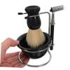 VALICLUD Men's Manual Shaving Set with Safety Razor, Nylon Brush, Bowl and Stand view 3