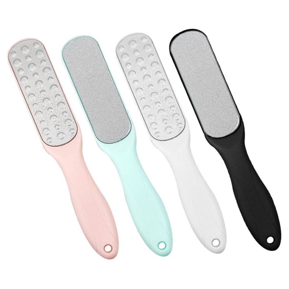 Pedicure Foot Files, 4-Pack, Stainless Steel, Double-Sided, for Women