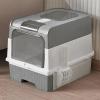 Cat Litter Box for Large Cats, Foldable, with Scoop and Odor Control view 3