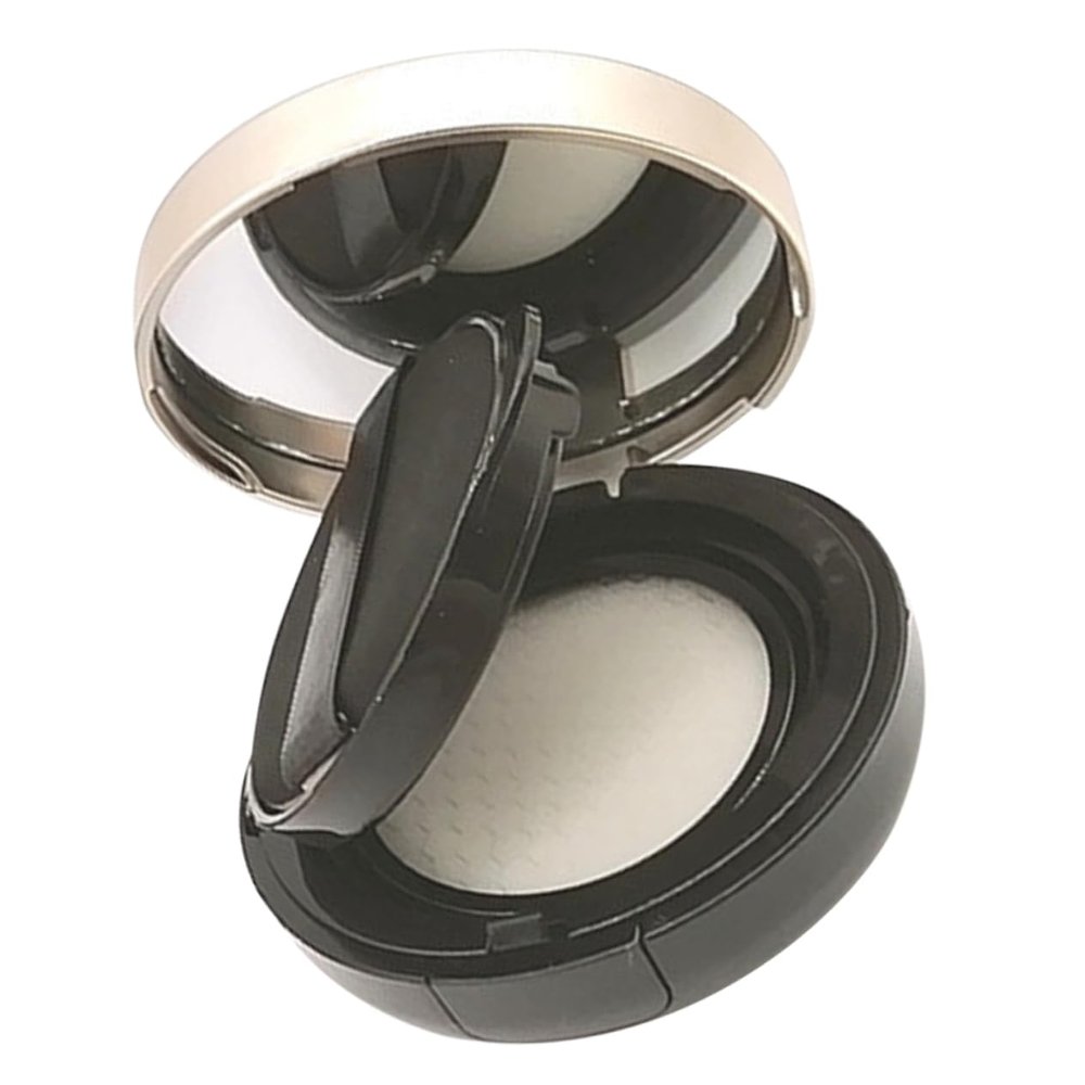 BESTYASH Refillable Powder Case with Puff, 15 g, Black