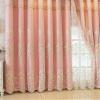 Homxi Blackout Curtains for Kids' Room, 2 Panels, Pink, Double-Layer Floral Embroidery, 54 W x 63 H in Each, Hook Top view 2