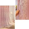 Homxi Blackout Curtains for Kids' Room, 2 Panels, Pink, Double-Layer Floral Embroidery, 54 W x 63 H in Each, Hook Top view 3