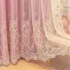 Homxi Blackout Curtains for Kids' Room, 2 Panels, Pink, Double-Layer Floral Embroidery, 54 W x 63 H in Each, Hook Top view 4