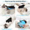 Pet Grooming Brush Gloves for Dogs and Cats, Light Blue view 2