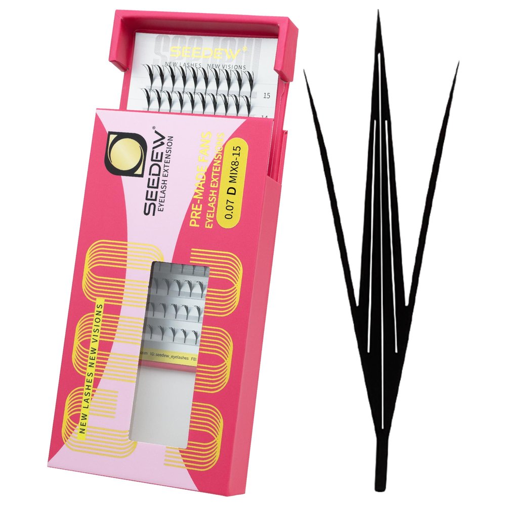 SEEDEW Manga Micro-Spike Lash Extensions, SG, 0.07 D Curl, MIX 8–15 mm, 120 pcs