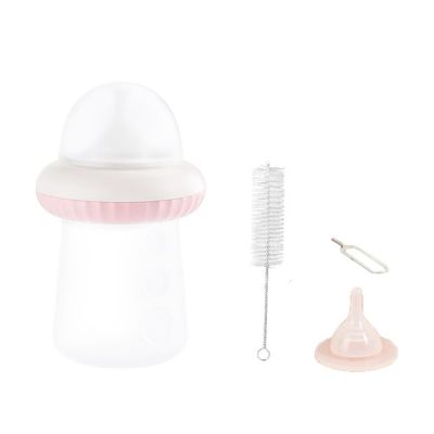 Pet Nursing Bottle with Nipples, 120 ml, Reusable Silicone Nipple (Pink)