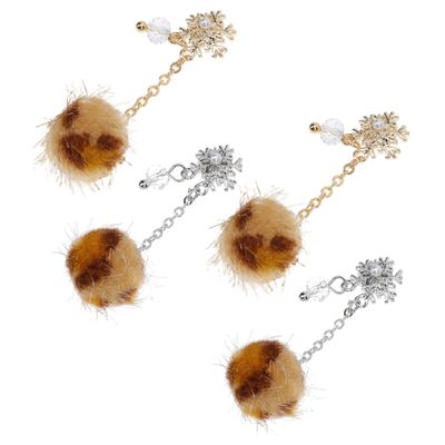 4-Piece Nail Art Plush Charms with Zircon