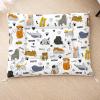 HOSIMA Dog Bed, Soft Washable Pet Mat with Cartoon Dog Print, Fleece Underside, AM003 S view 1
