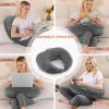 JOVELL Nursing Pillow, Ergonomic Multifunctional Pillow for Mothers, Extra-Wide with Handle and Removable Velvet Cover, Gray view 3